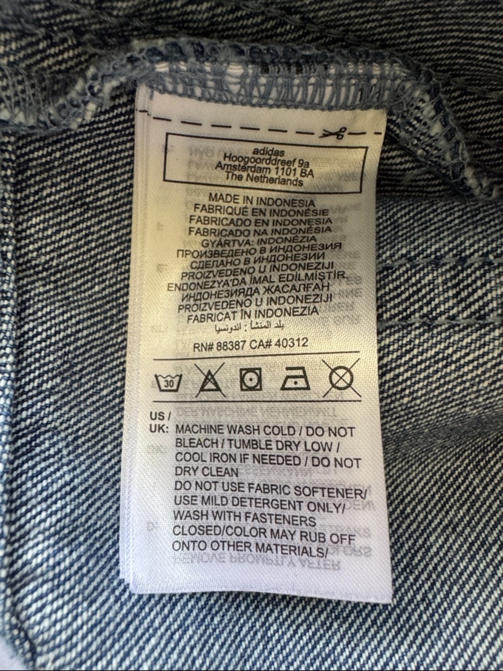 adidas Adicolor Firebird Pants Medium Blue Denim Size 34 - Picture 13 of 16
